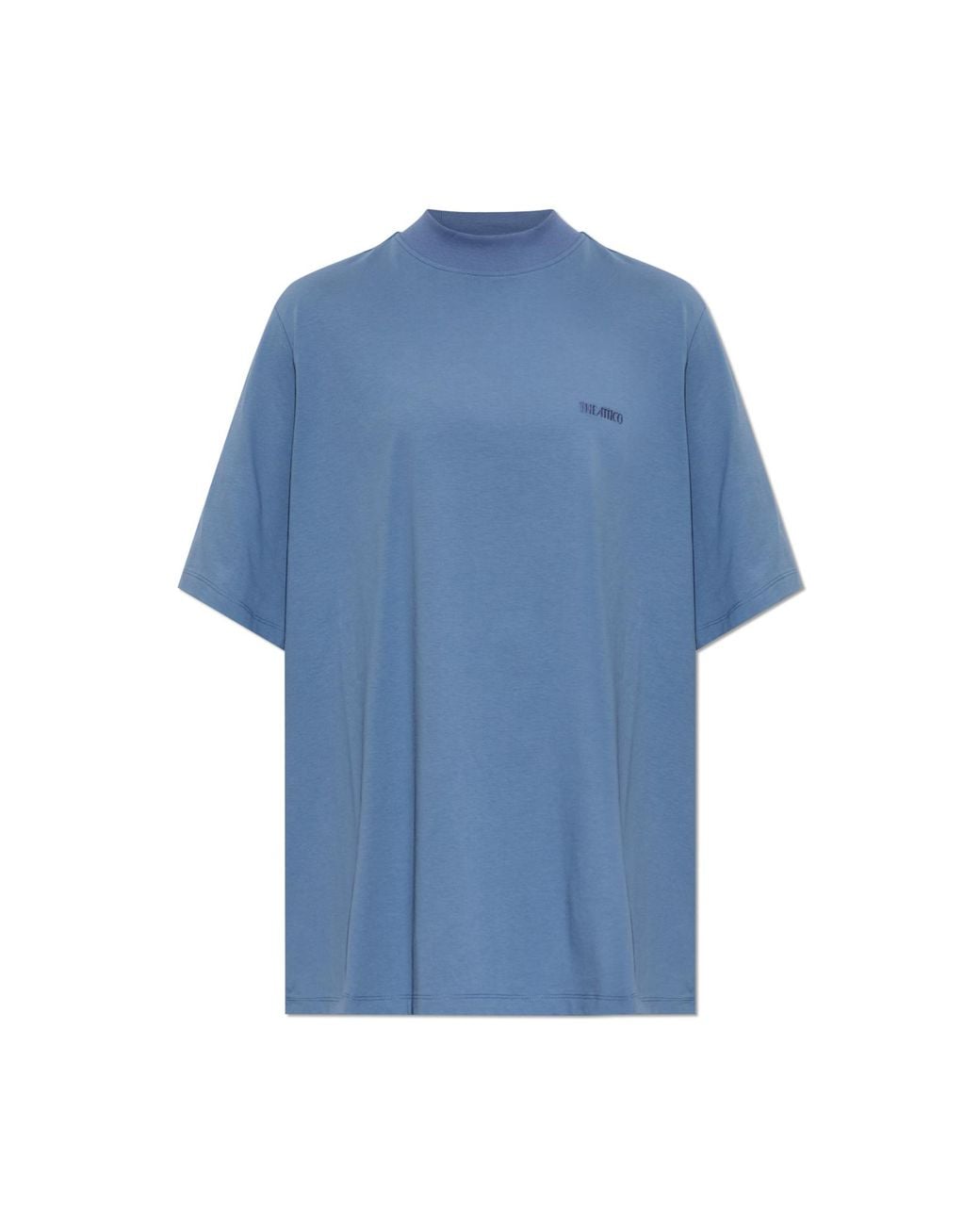 The Attico Blue T-Shirt With Shoulder Pads