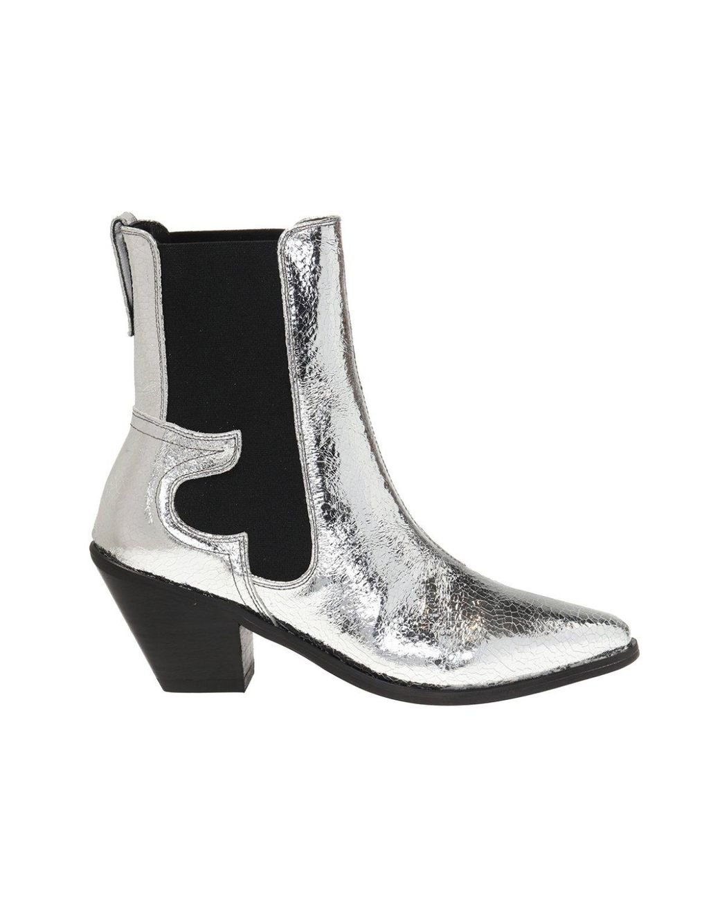 AllSaints 'sara' Cowboy Boots in Metallic Lyst