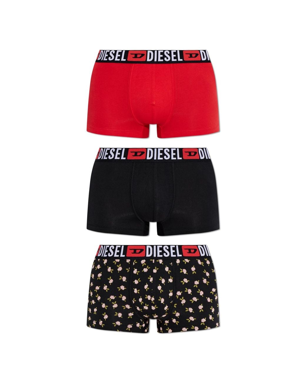 DIESEL Red Three-Pack Of Boxer Briefs 'Umbx-Damienthreepack' for men