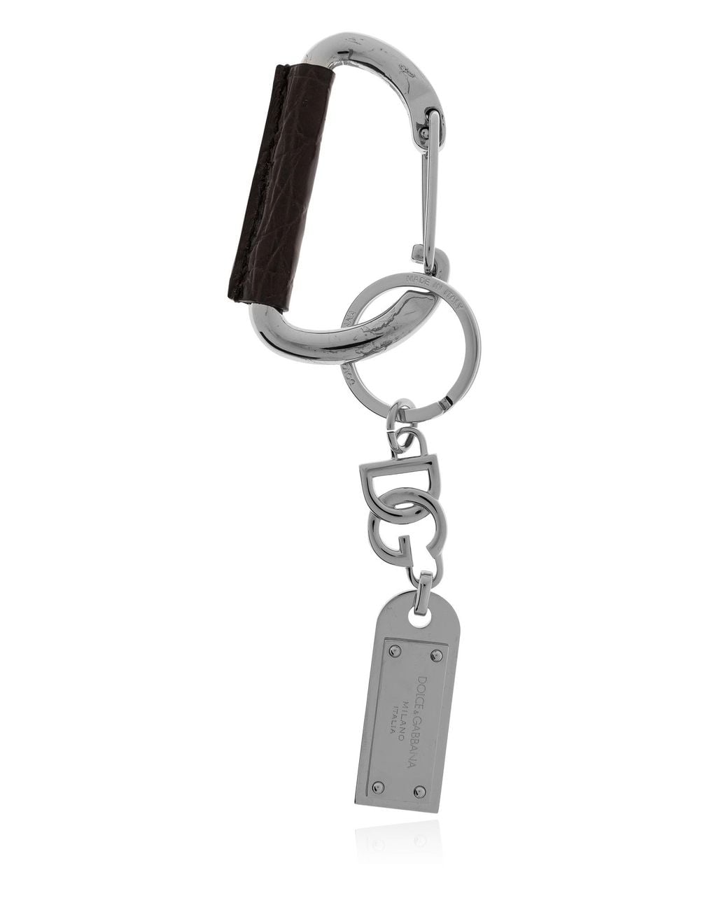 Dolce & Gabbana White Keychain With Logo for men