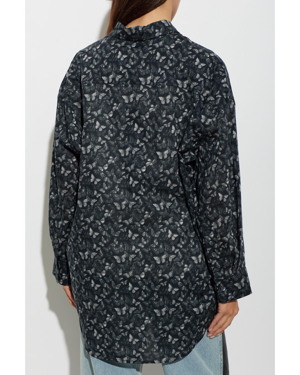 R13 Gray Oversize Shirt With Print