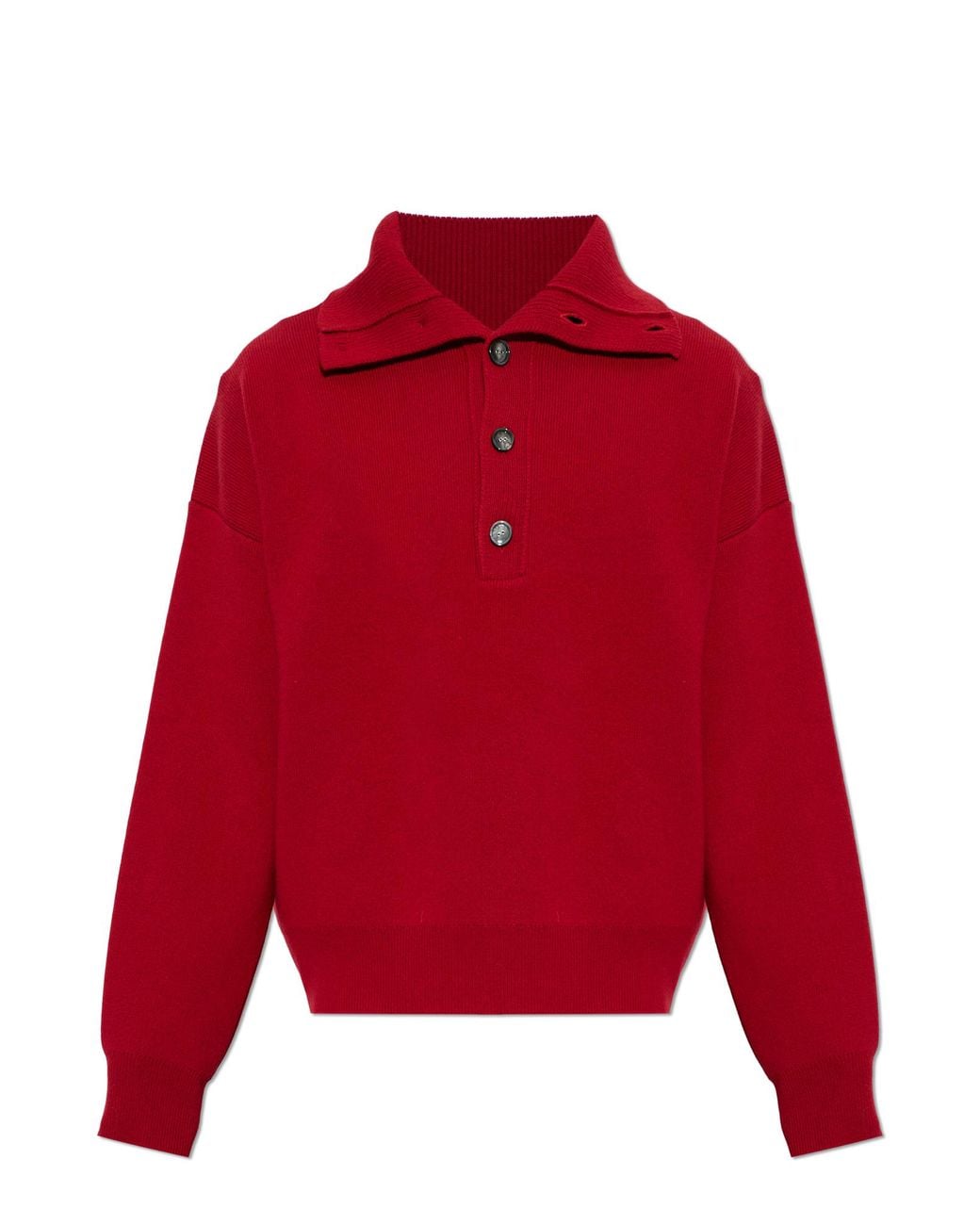 AMI Wool Turtleneck Sweater With Embroidered Logo for men
