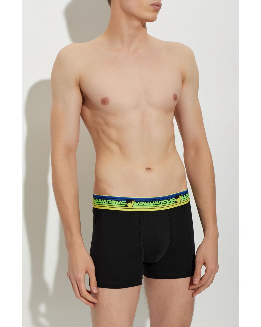 DSquared² Green Logo Boxer Briefs for men