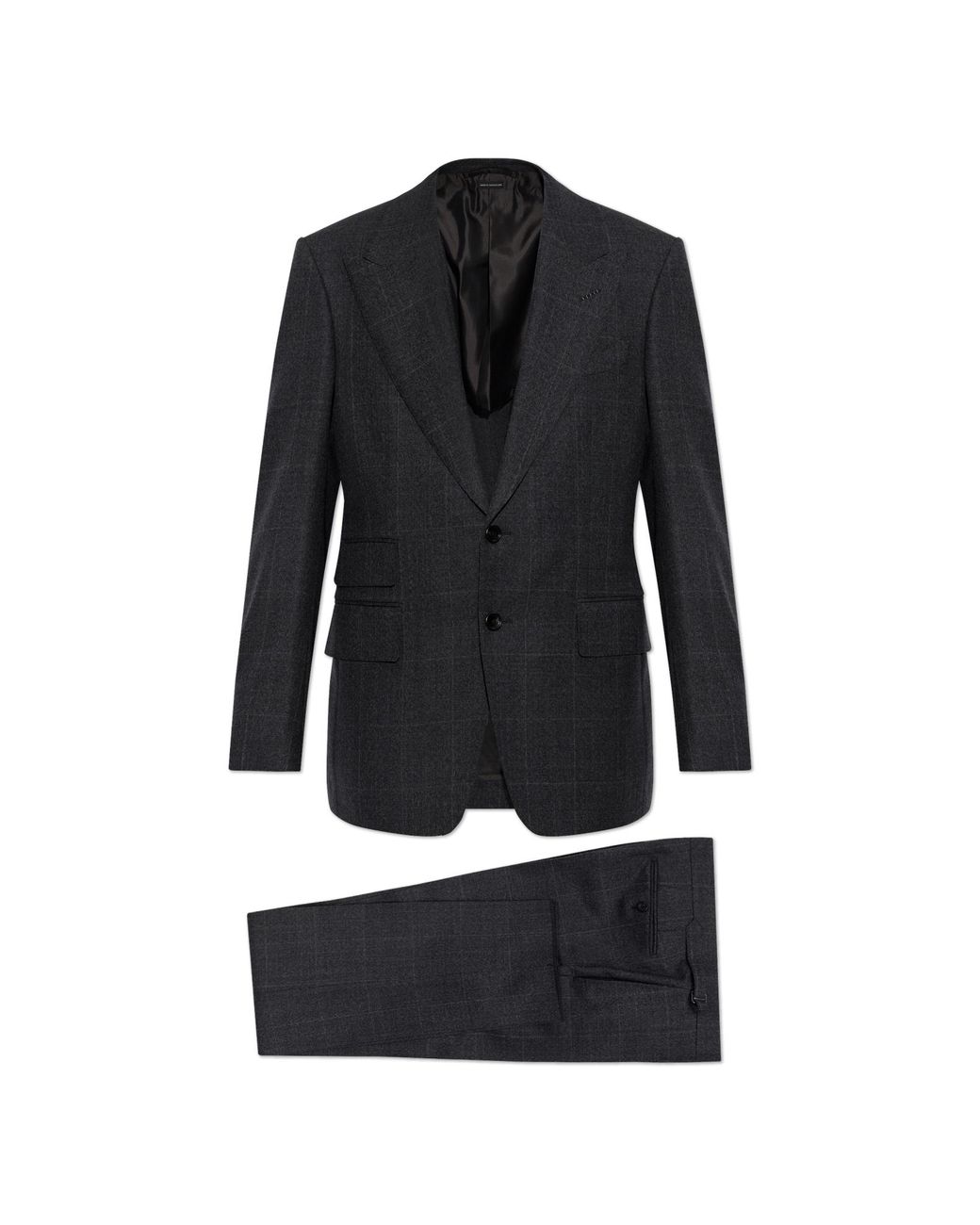 Tom Ford Black Wool Suit With A Check Pattern for men