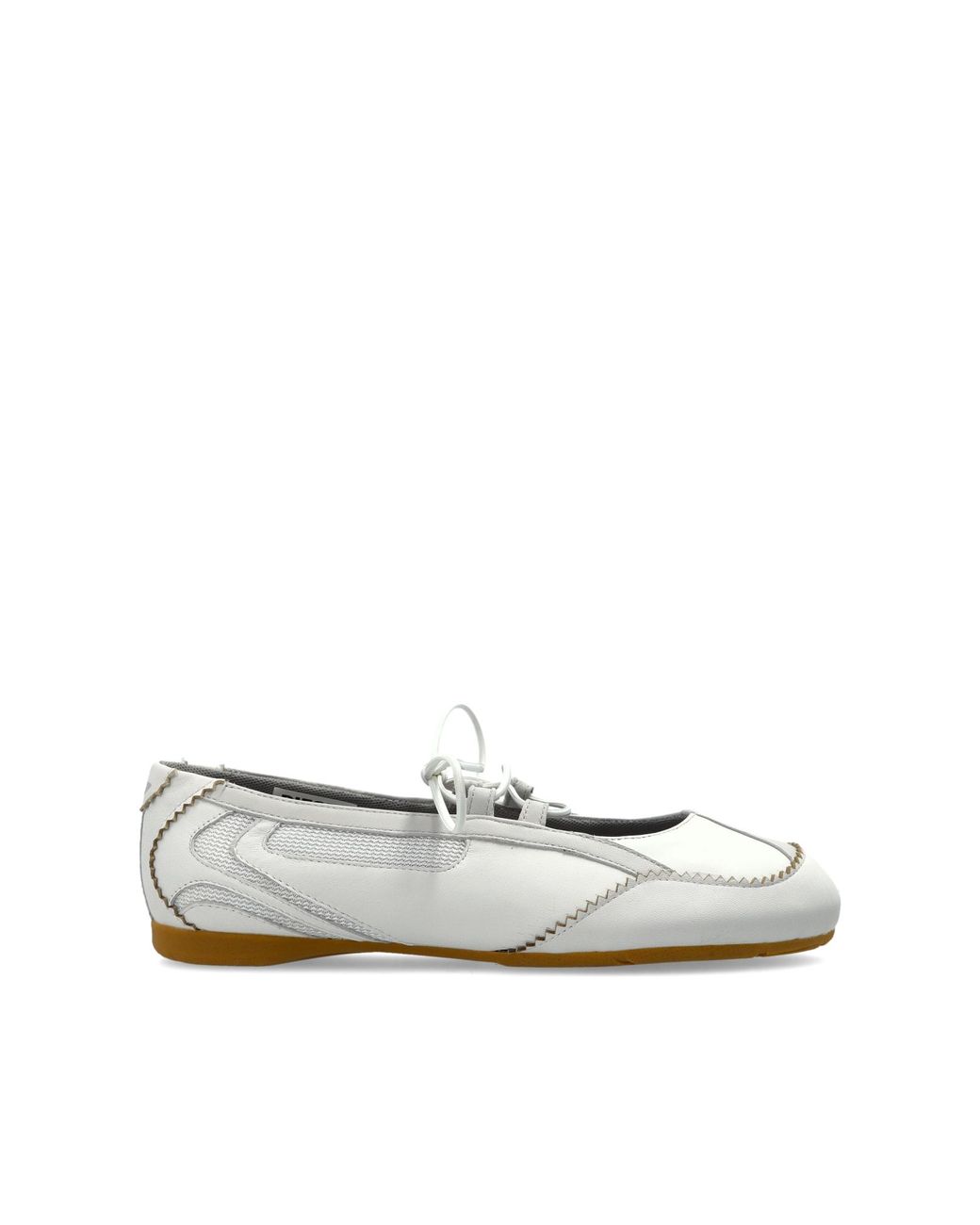 DIESEL White 'D-Mile' Ballet Flats