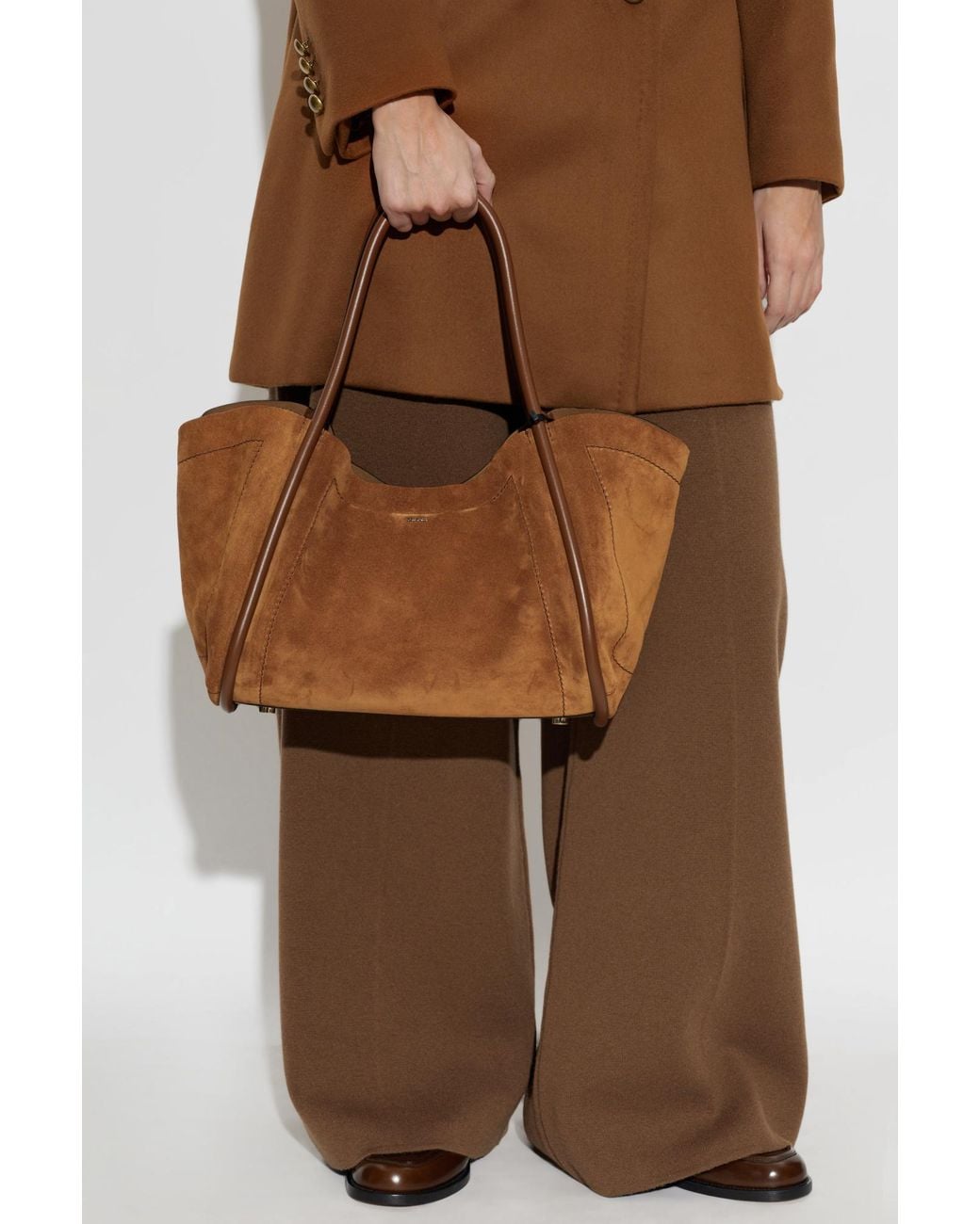 Max Mara Brown Suede Tote Bag 'Marine'