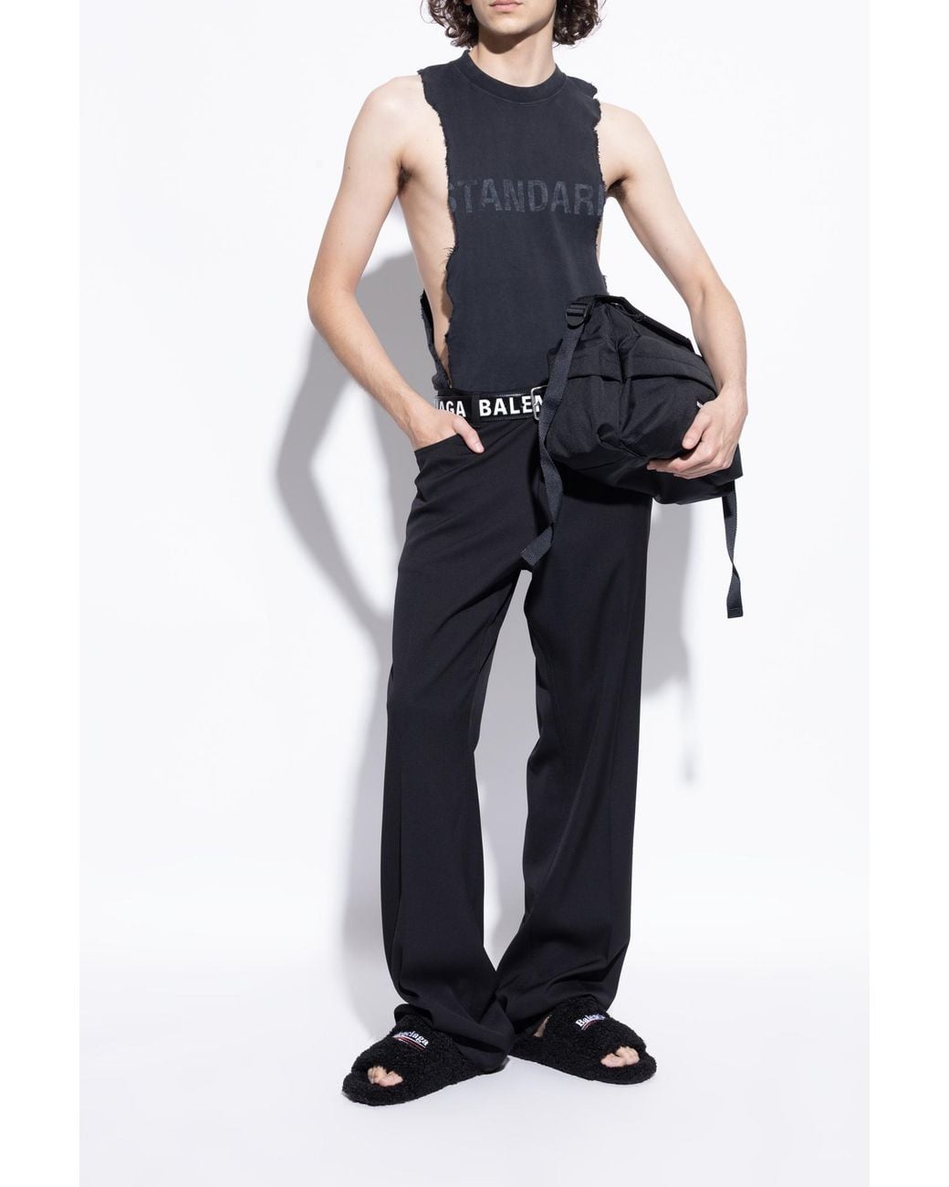 Balenciaga Black 'Pool' Slides for men