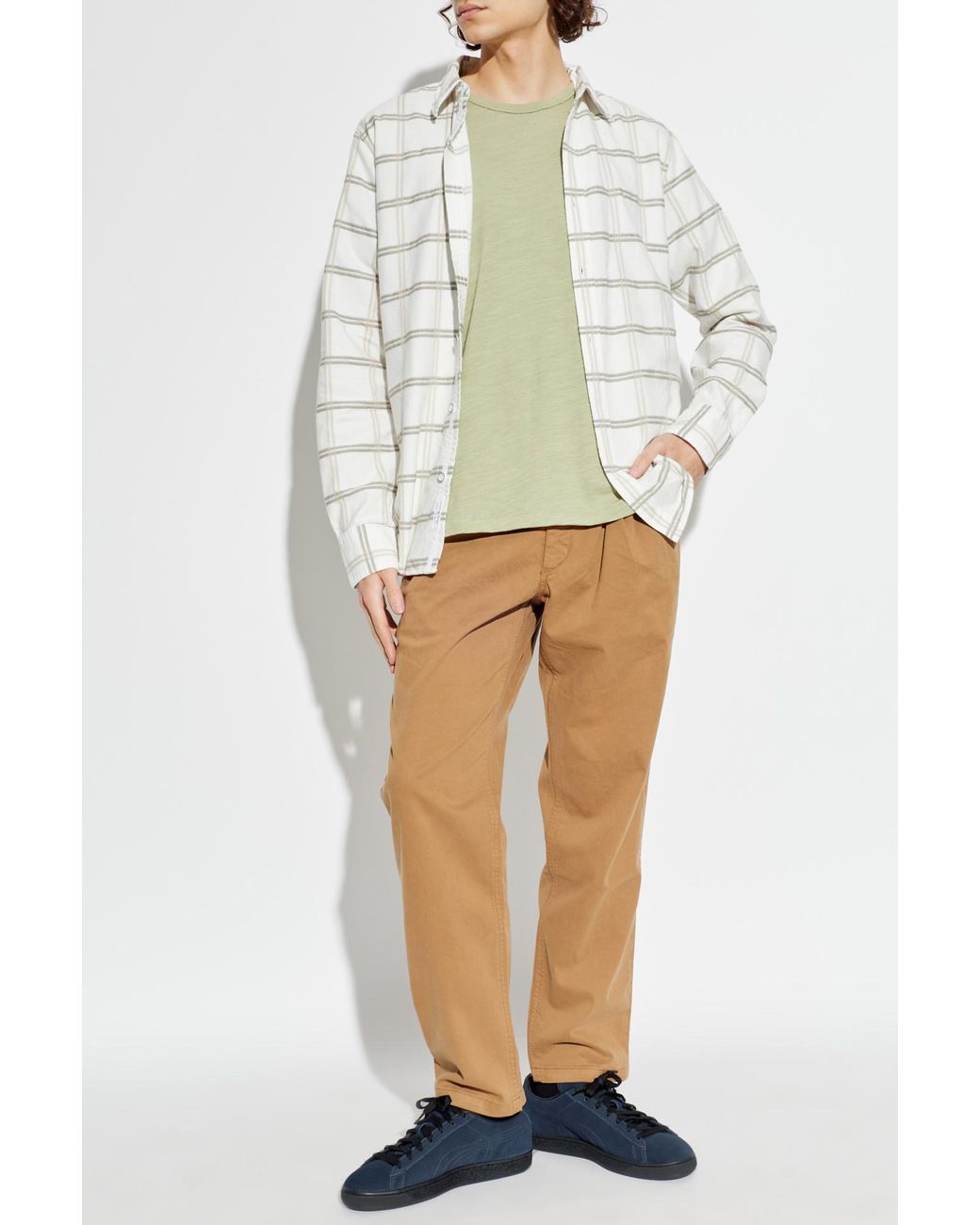Rag & Bone White Checked Pattern Shirt for men