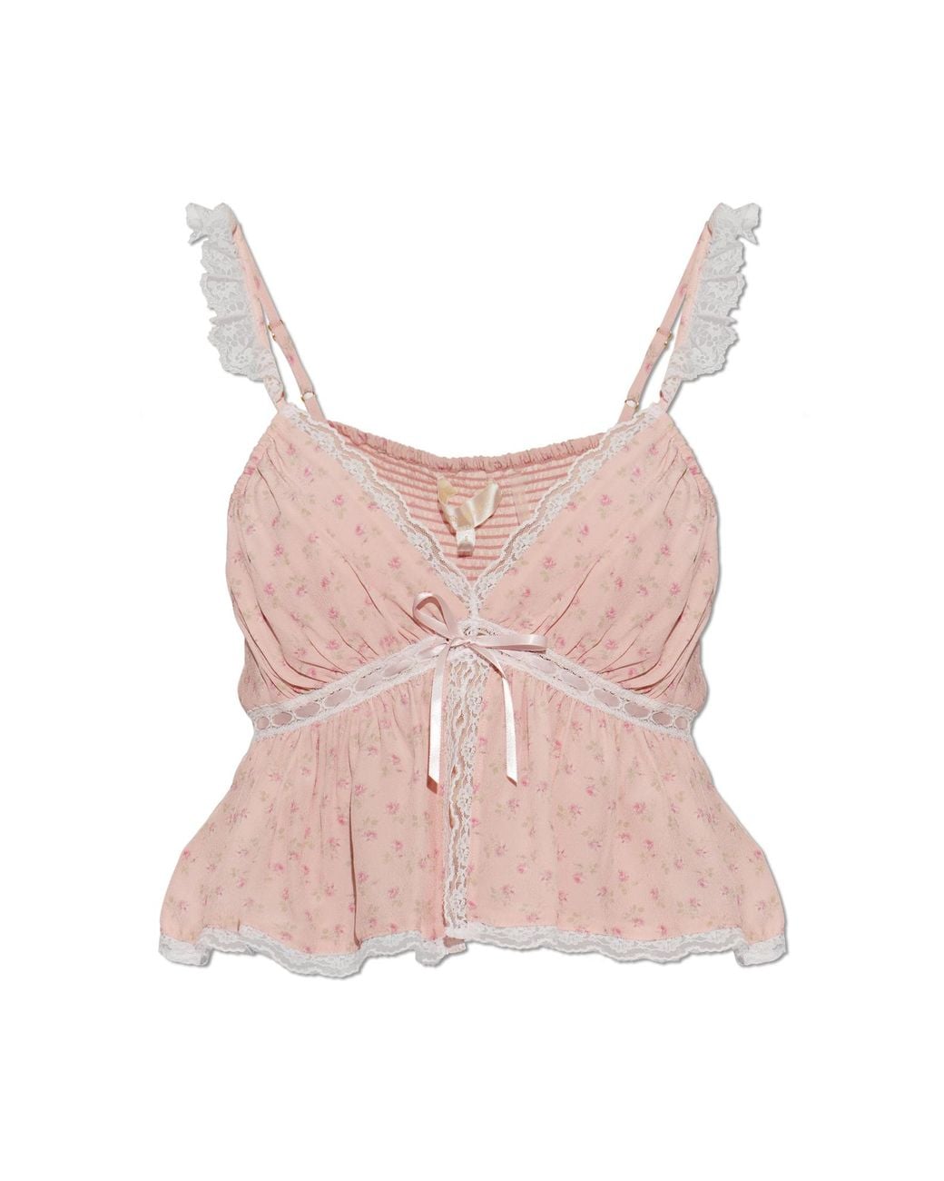 LoveShackFancy Pink Short Top 'Nicoleta'