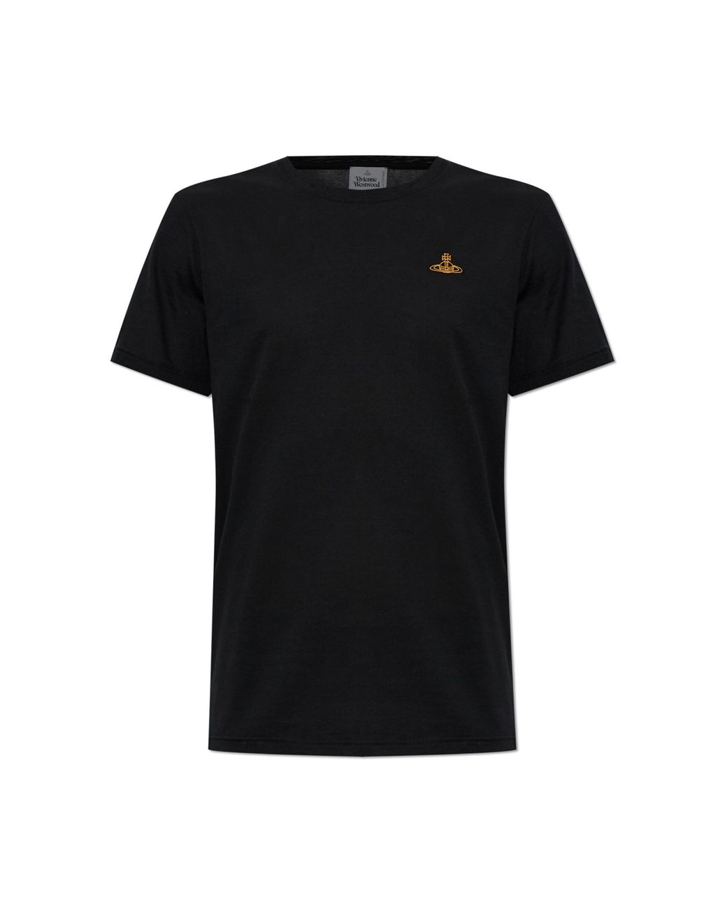 Vivienne Westwood Black Cotton T-Shirt With Embroidered Logo for men