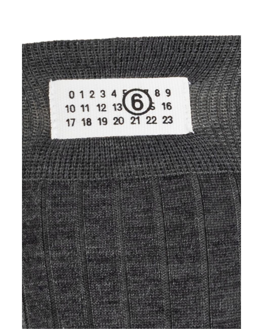 MM6 by Maison Margiela Black Wool Socks With Logo Patch
