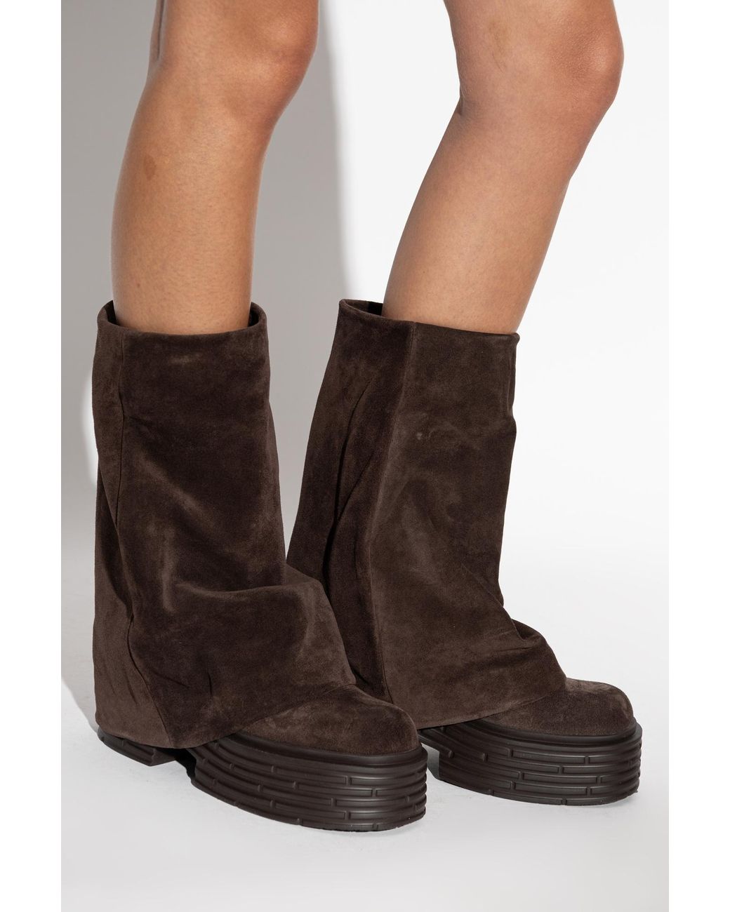 Agl Attilio Giusti Leombruni Brown Platform Ankle Boots 'Lignes'