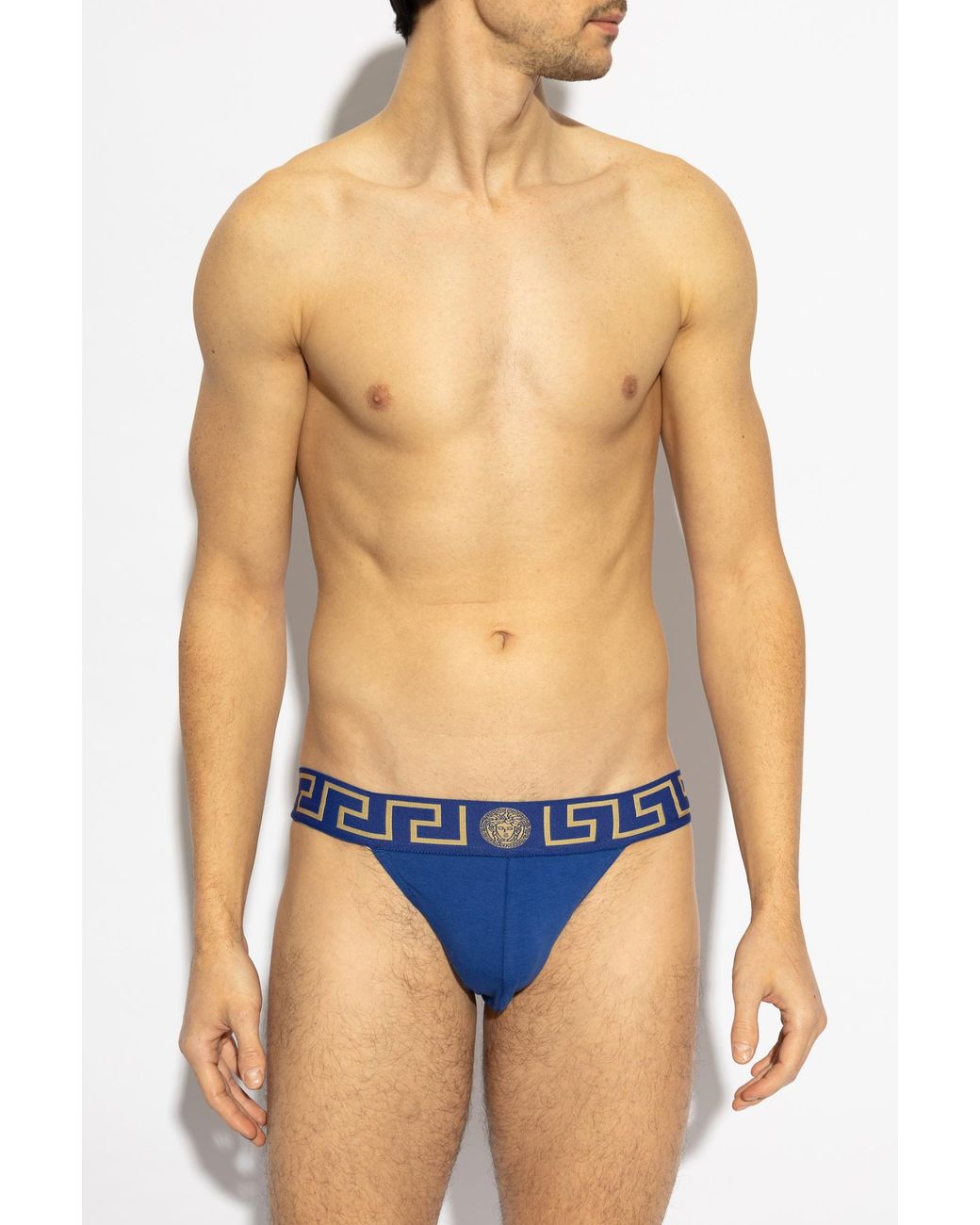 Versace Blue Cotton 'Jockstrap' for men