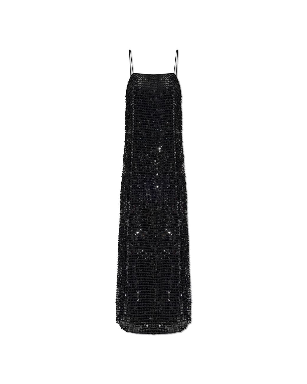 ROTATE BIRGER CHRISTENSEN Black Spaghetti-Strap Sequin Dress