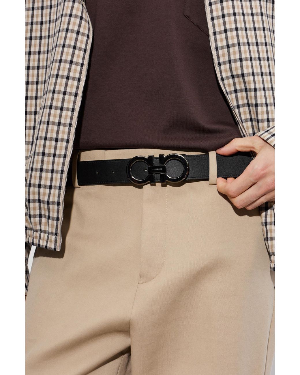 Ferragamo Black Double-Sided Belt for men