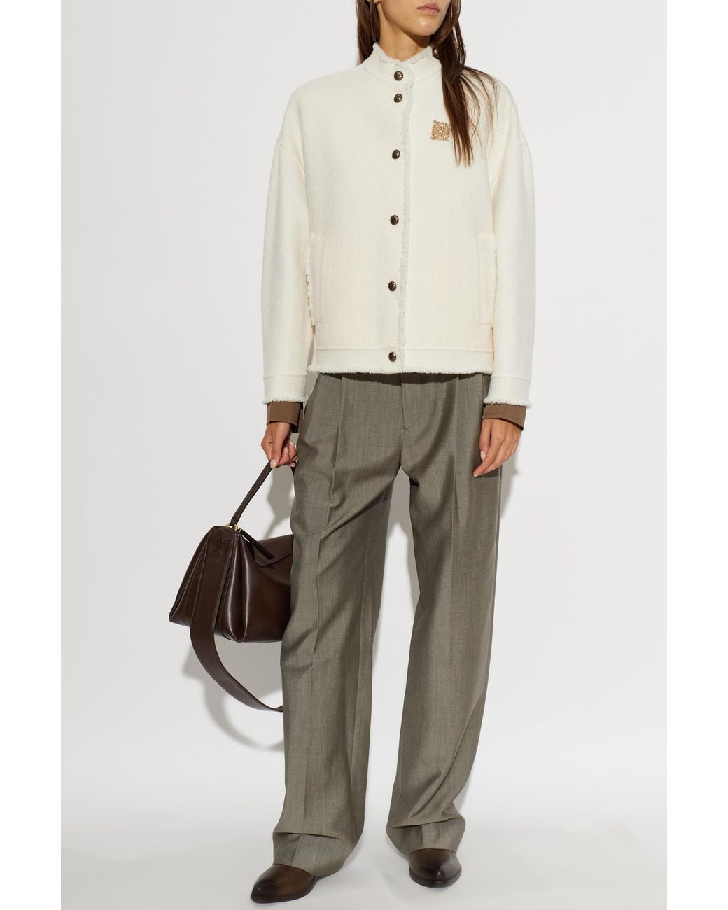 Max Mara White Wool Jacket "Palmizi"