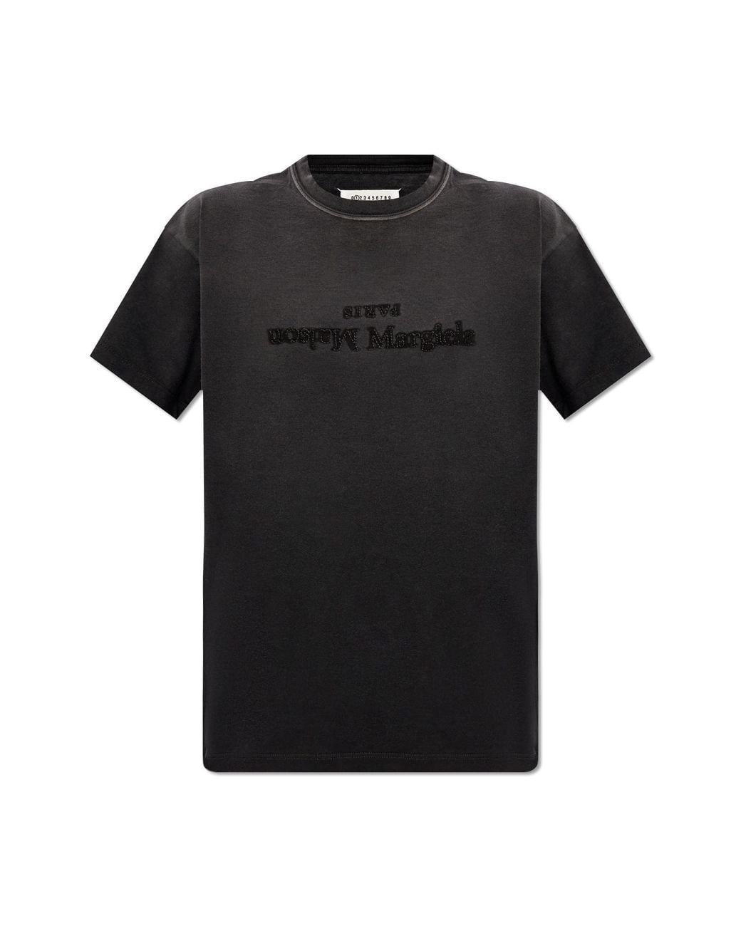 Maison Margiela Black Embroidered Logo T-Shirt