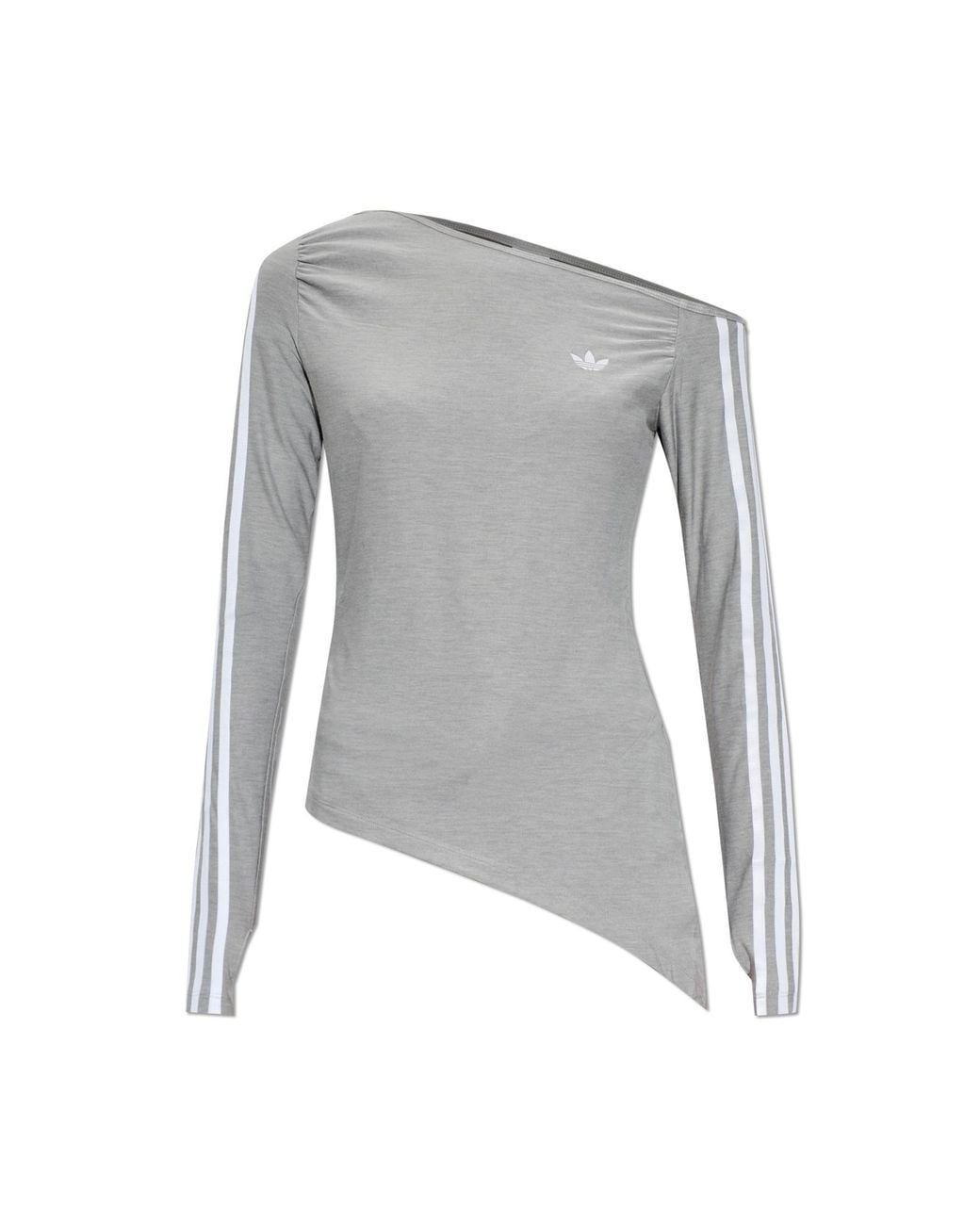 Adidas Originals Gray Asymmetrical Top With Logo