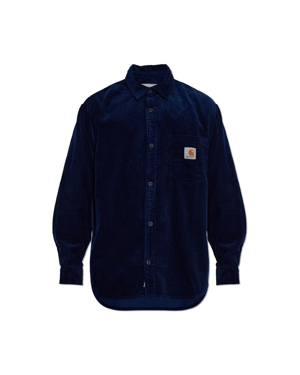 Carhartt Blue Corduroy Shirt 'Loyde' for men