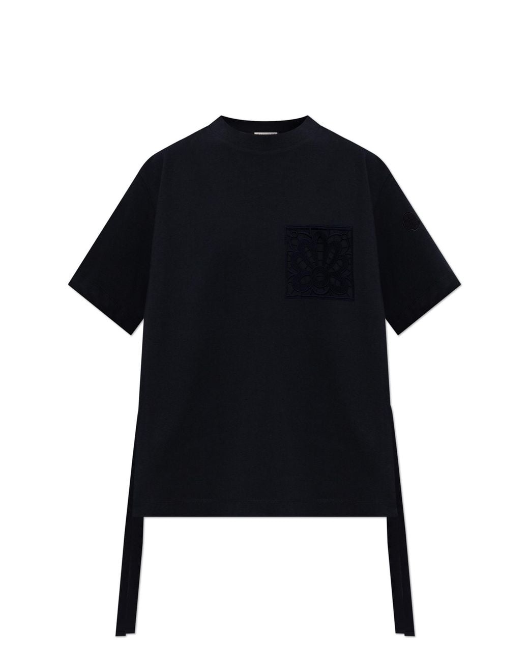 Moncler Black T-Shirt With Logo Patch