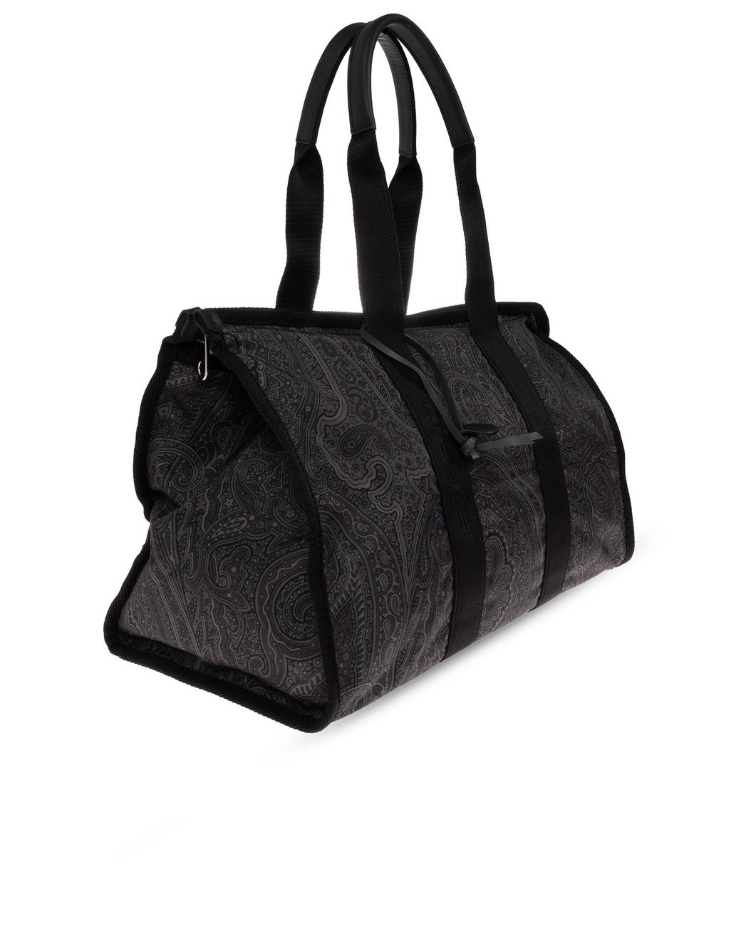 Etro Black Printed Holdall Bag for men