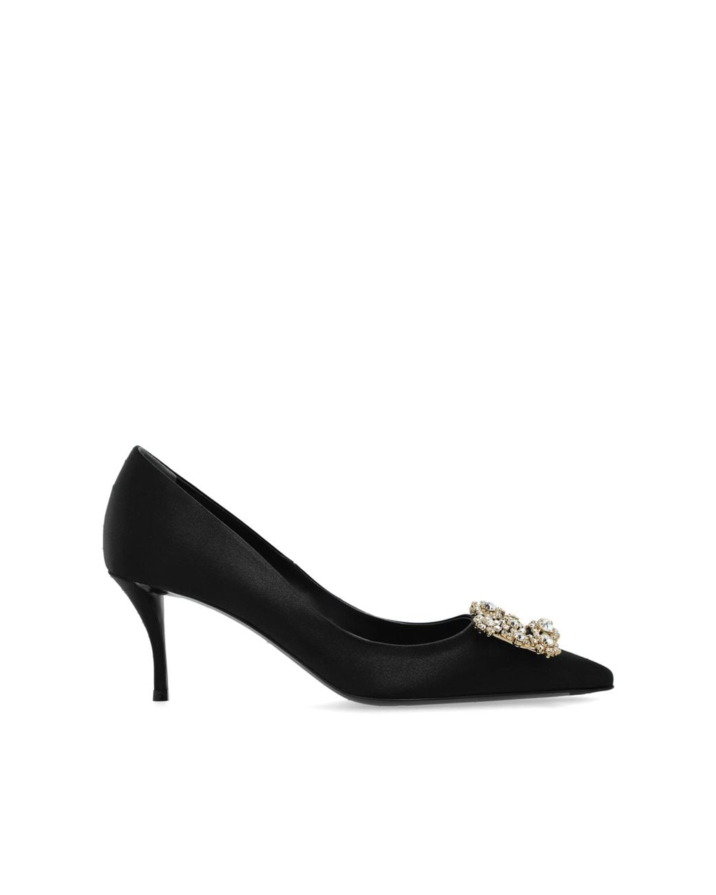 Roger Vivier Black Satin High Heels 'Efflorescence'