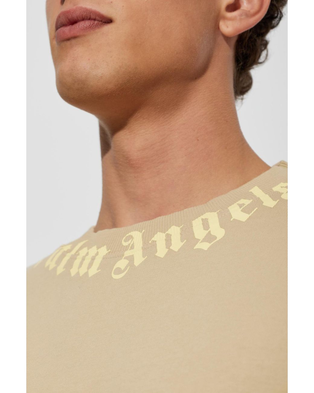 Palm Angels Natural Sweatshirt With Logo for men