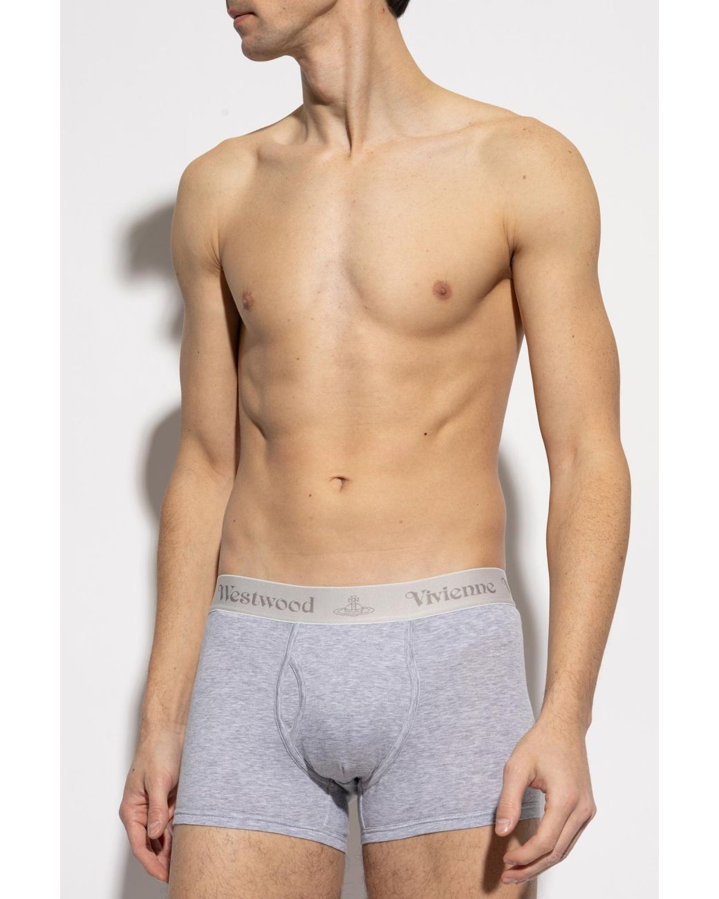 Vivienne Westwood Gray Two-Pack Of Boxers With Logo for men
