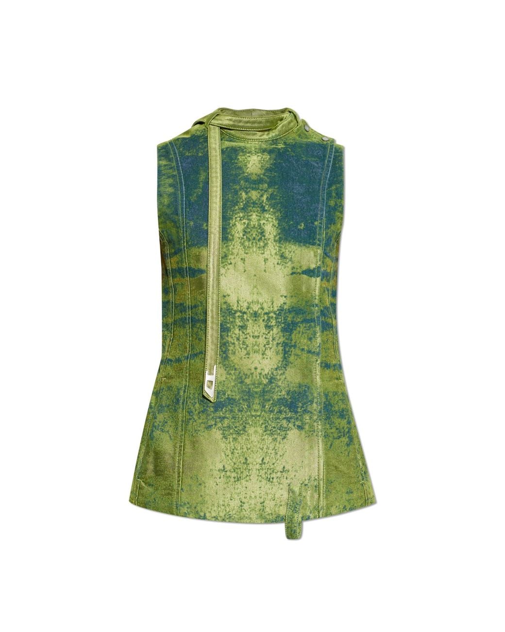 DIESEL Green Denim Vest 'De-Vantos-Fsi'