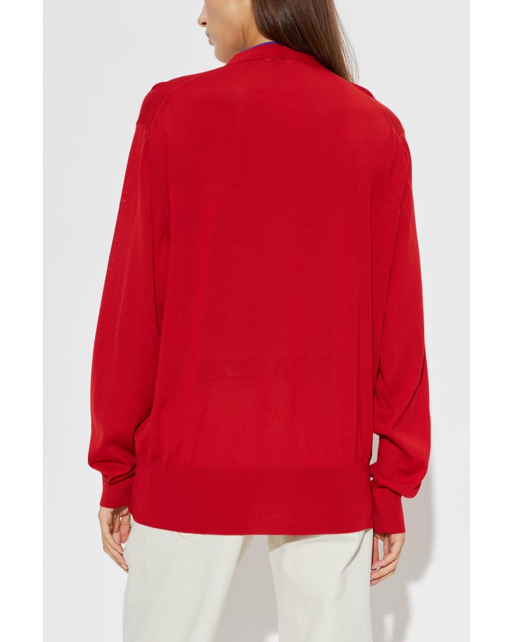 Versace Red Wool Cardigan