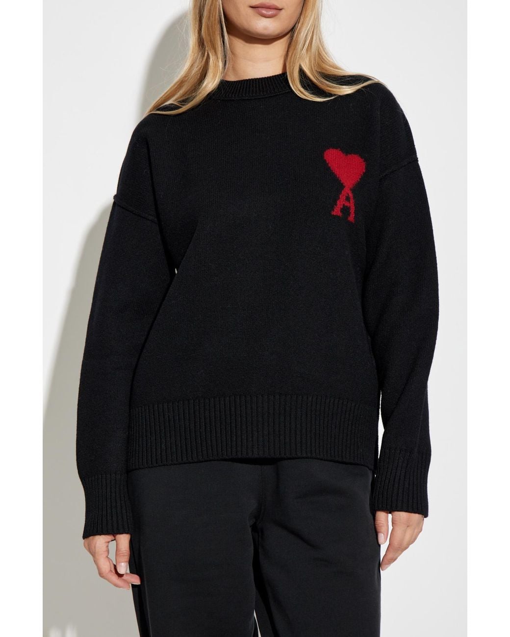 AMI Black Cotton Sweatpants