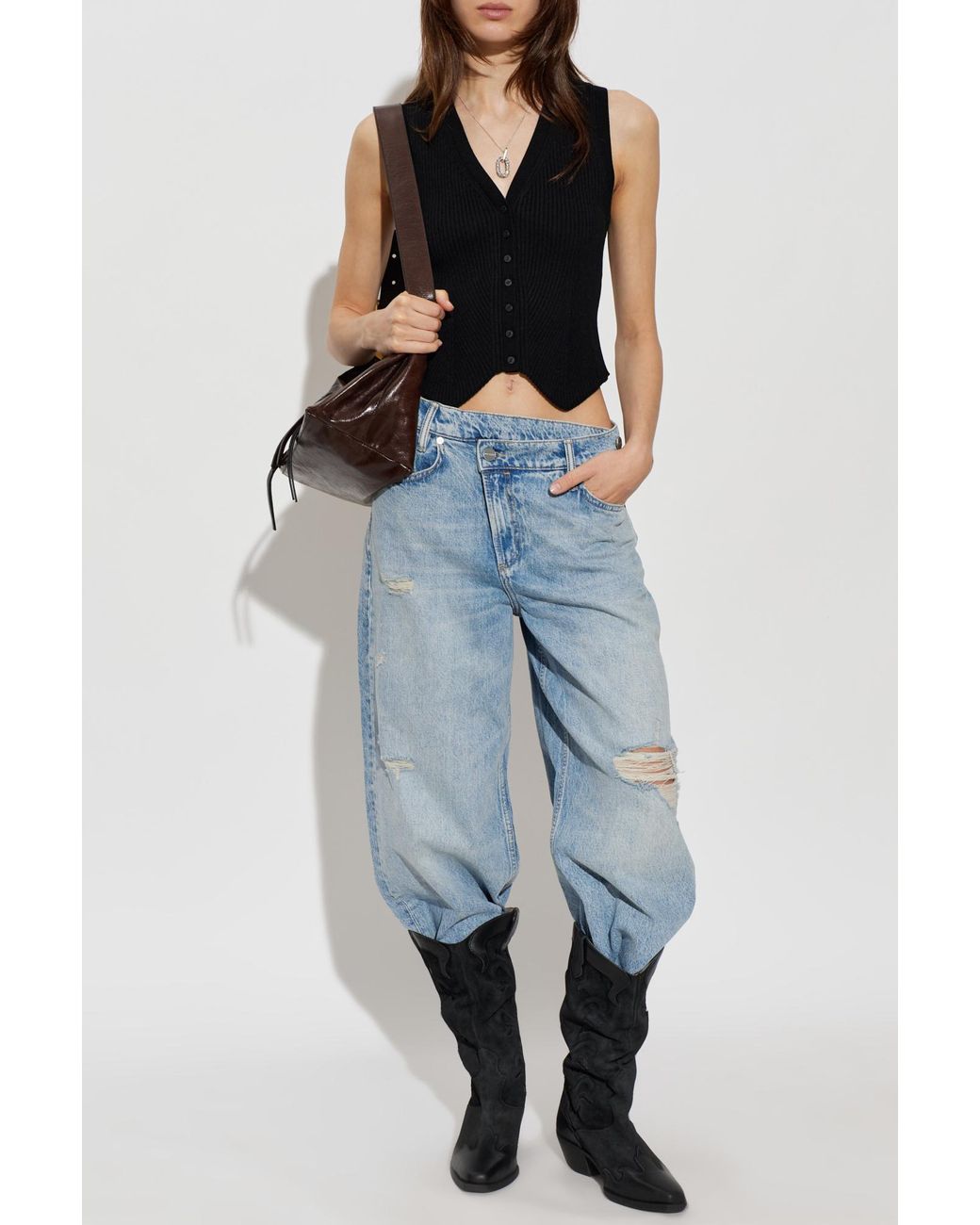 AllSaints Black Cruza Vest