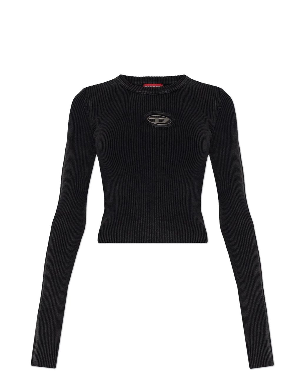 DIESEL Black Ribbed Top M-Anchor-A