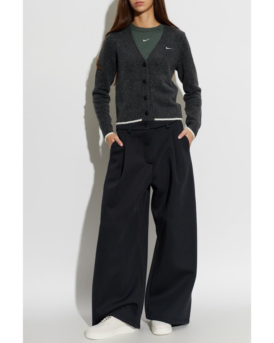 Nike Black Cardigan With Embroidered Logo