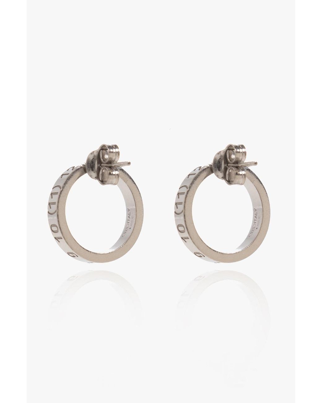 for Men Mens Jewellery Earrings and ear cuffs Metallic Maison Margiela Hoop Earring in Silver 