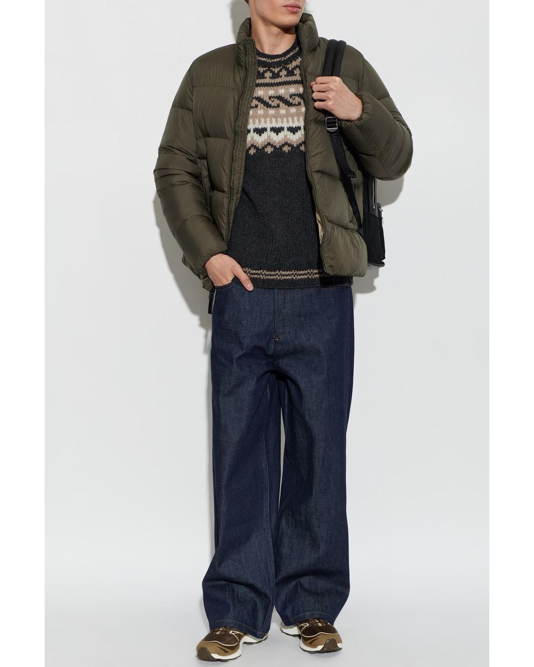 Woolrich Black Wool Sweater With A Crew Neck for men