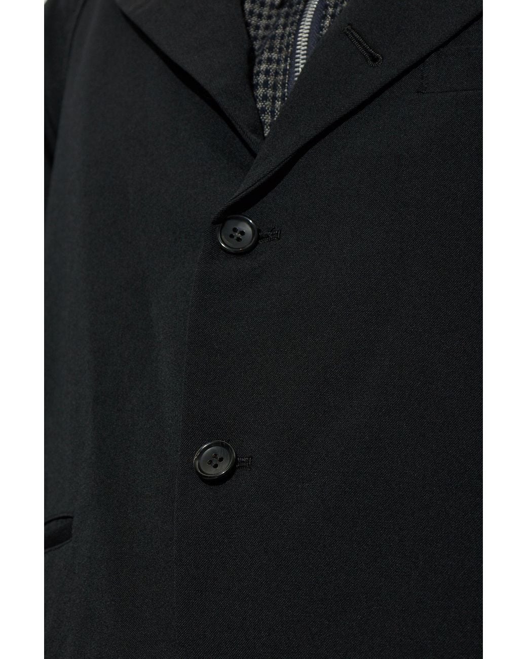 Comme des Garçons Black Wool Jacket With Open Lapels for men