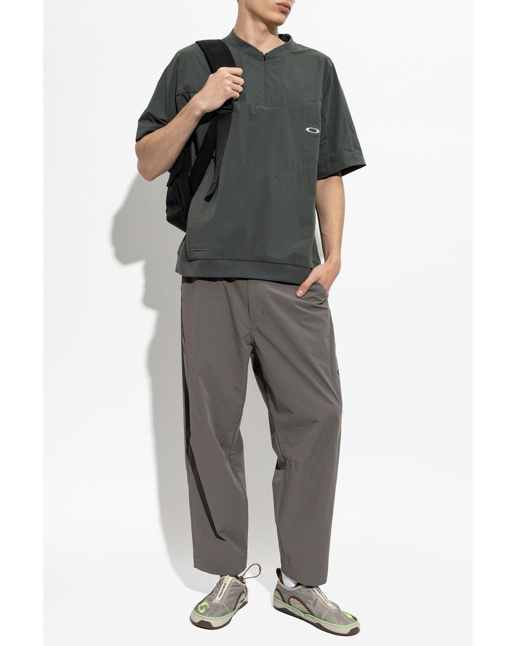 Oakley Gray T-Shirt With Embroidered Logo for men