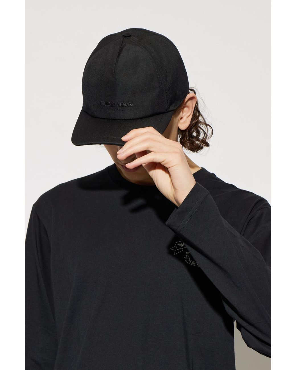 Giorgio Armani Black Baseball Cap for men