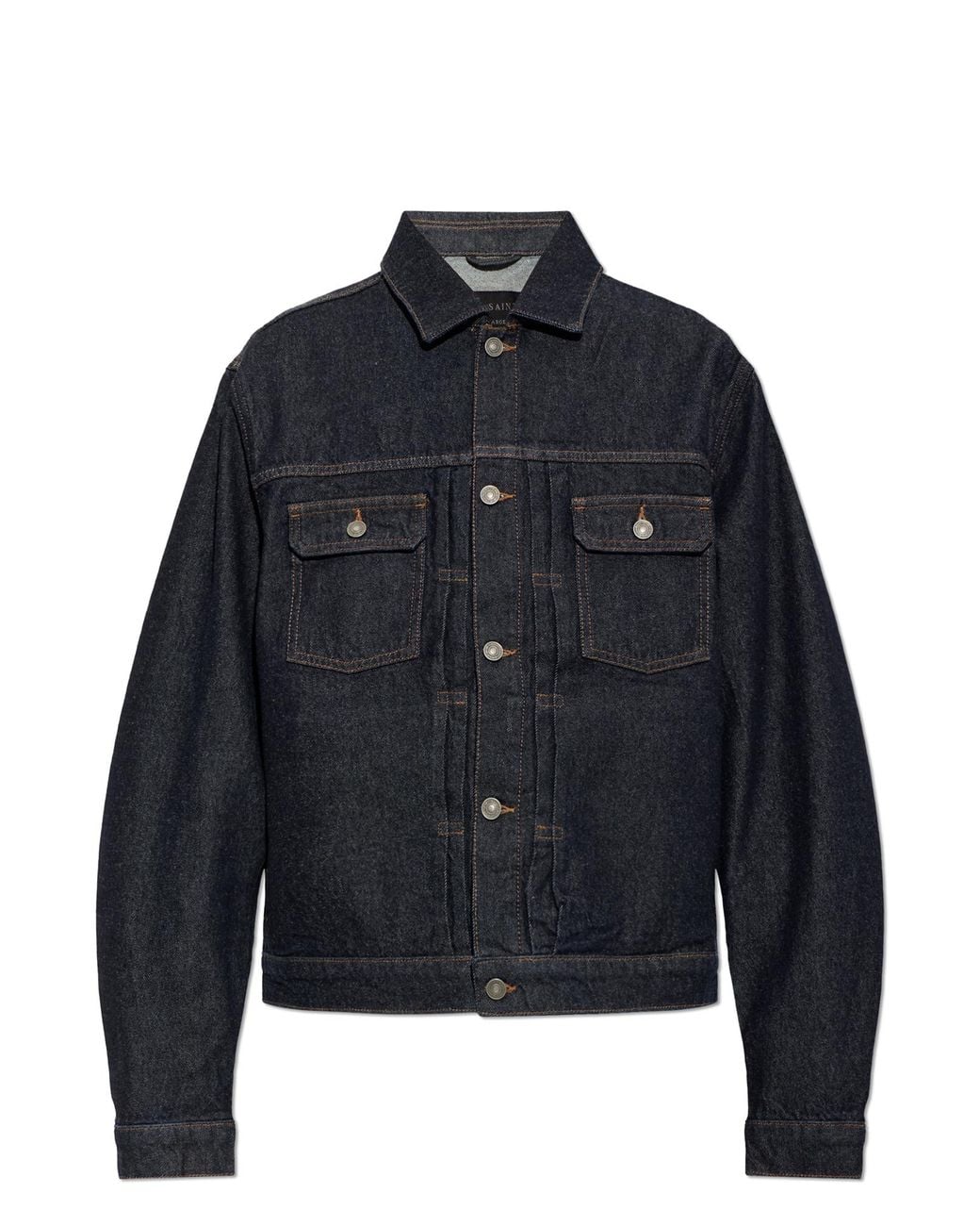 AllSaints Blue 'Union Tigres' Denim Jacket With Pockets for men