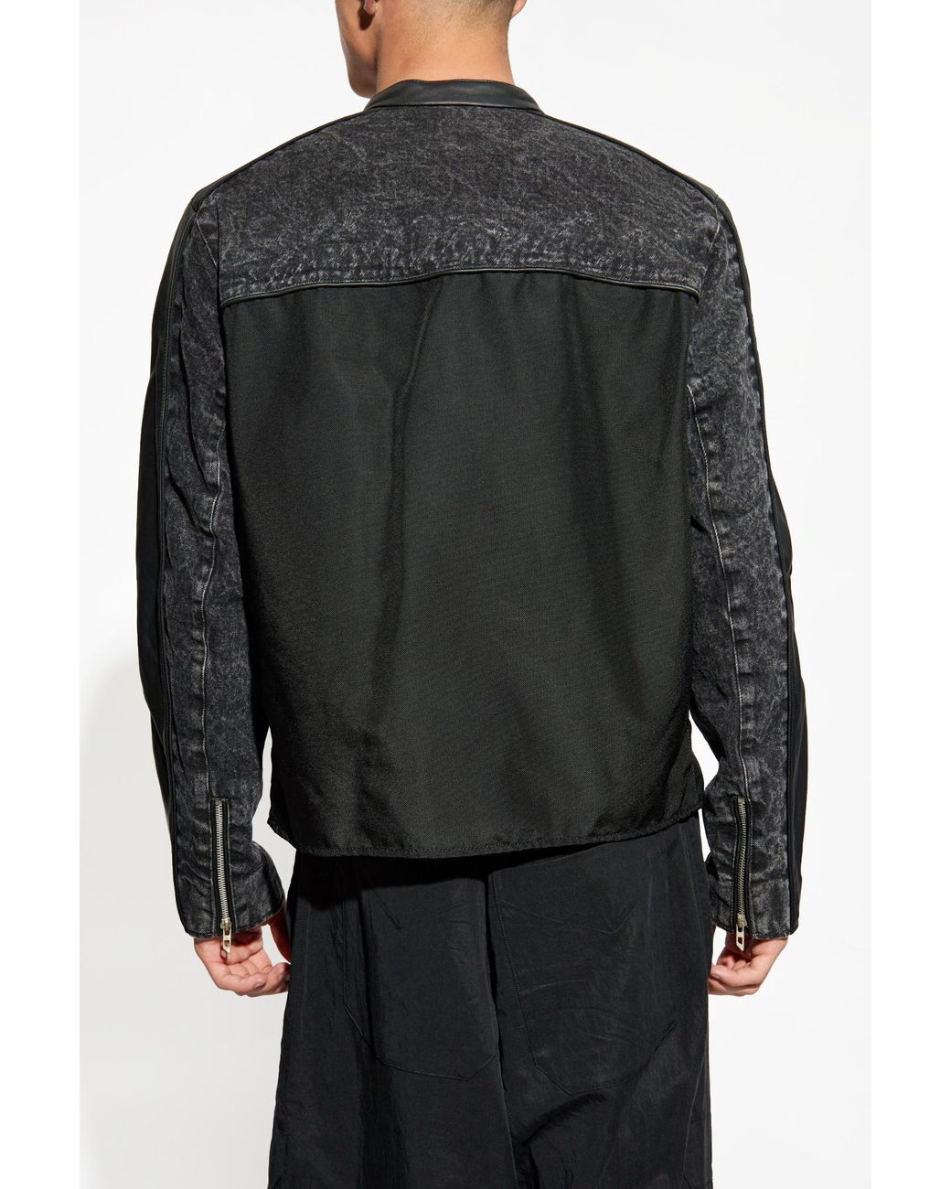 DIESEL Black Jacket L-Leopol for men