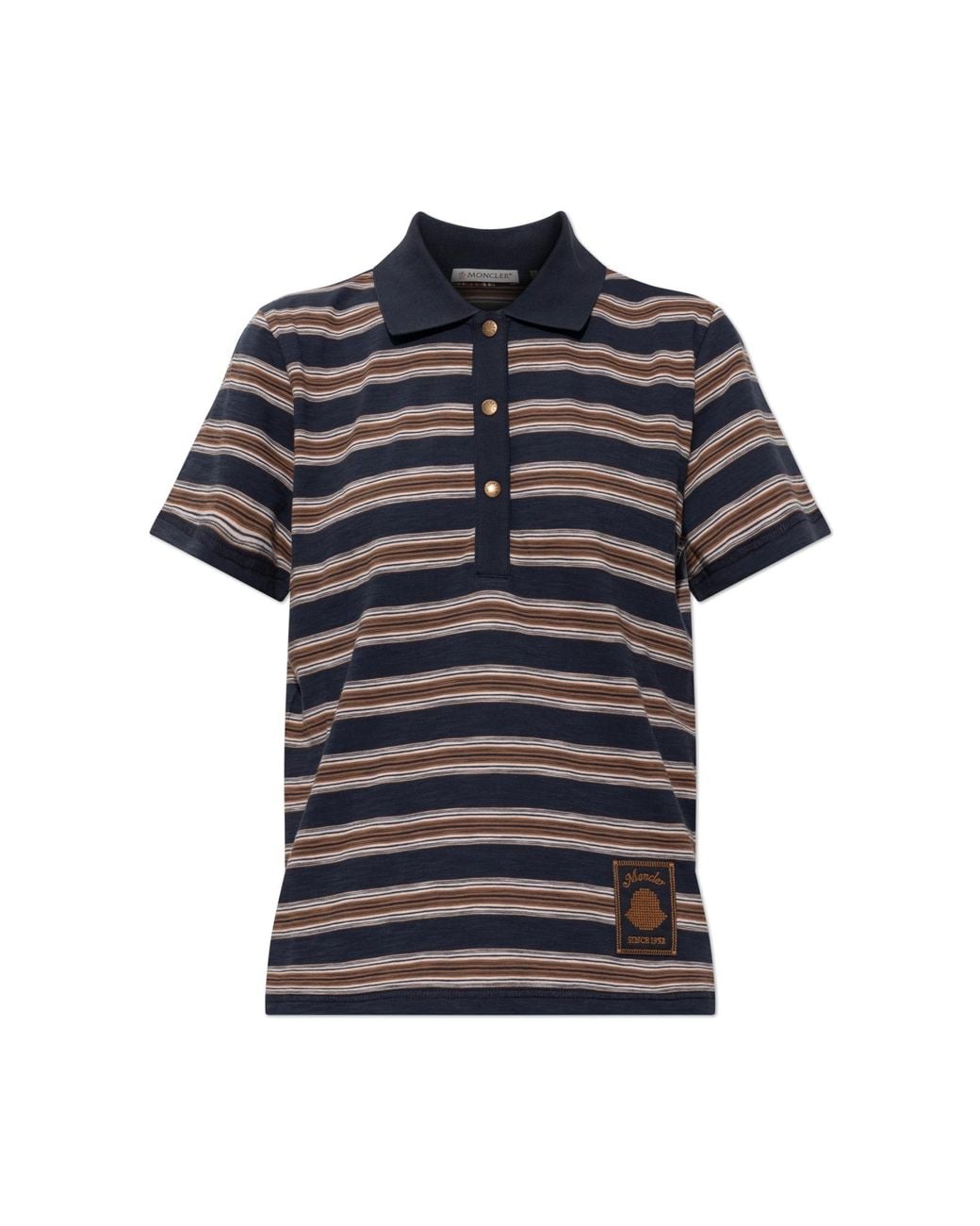 Moncler Black Striped Pattern Polo