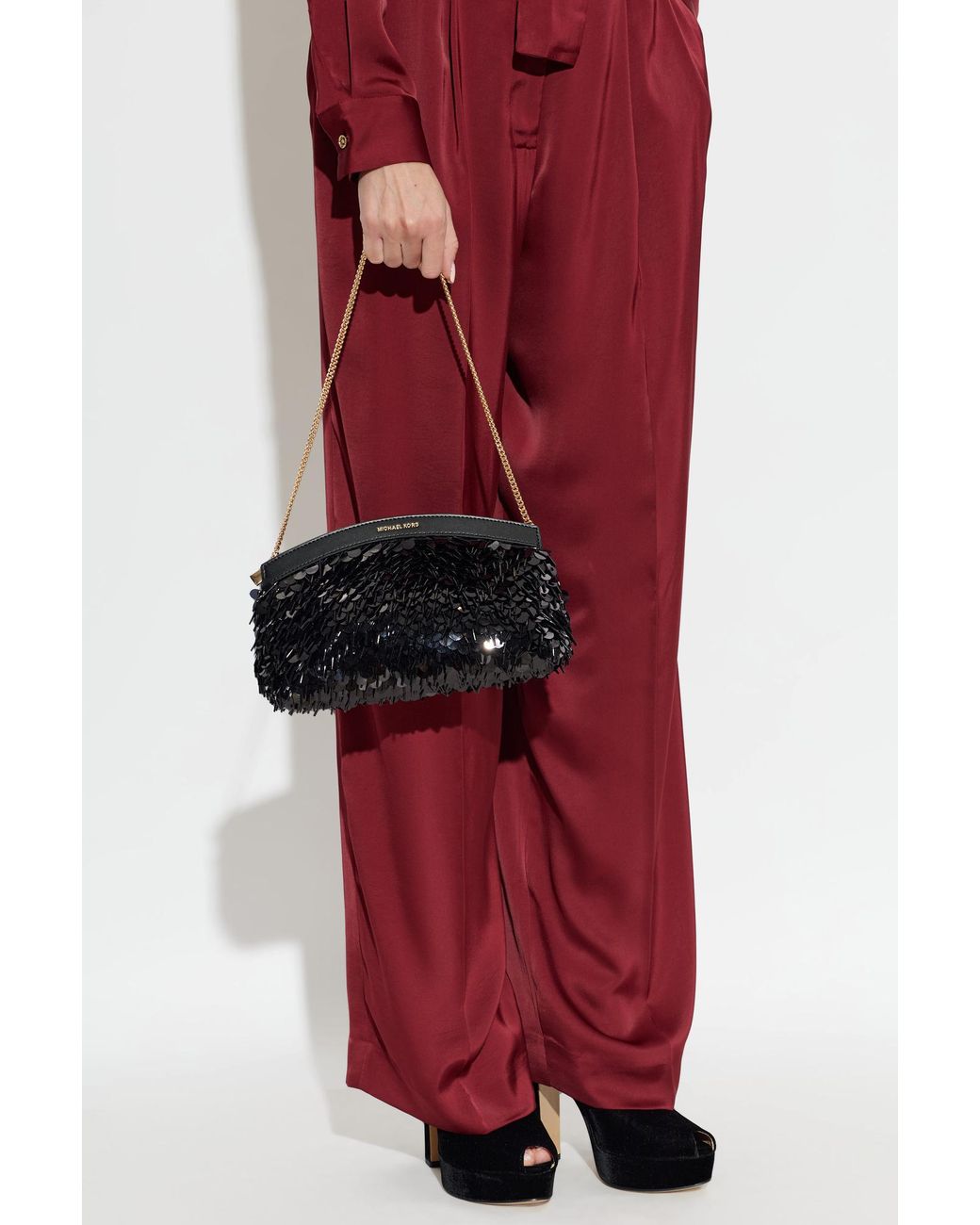 MICHAEL Michael Kors Black 'Athena' Sequin Clutch