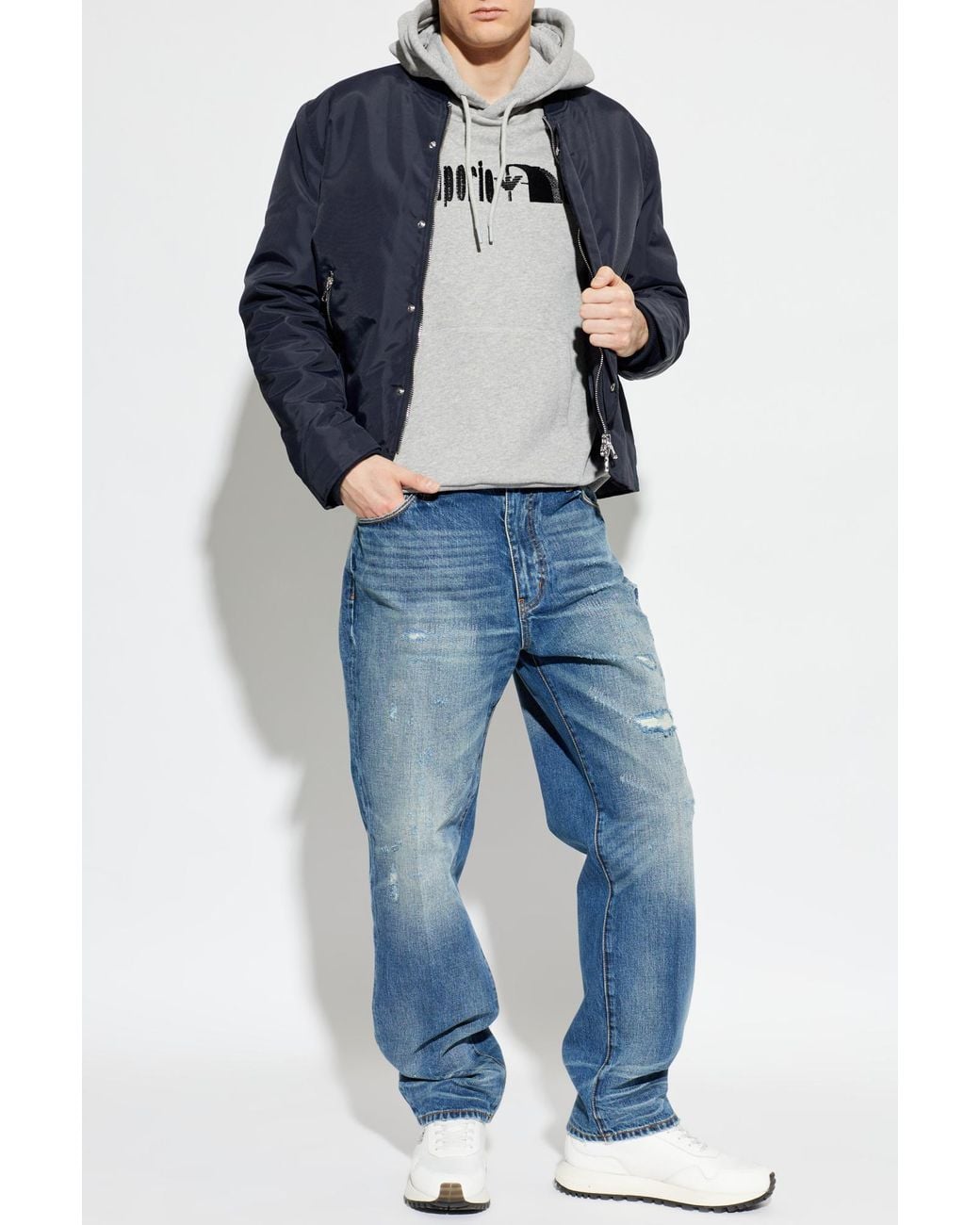 Emporio Armani Gray Hoodie for men