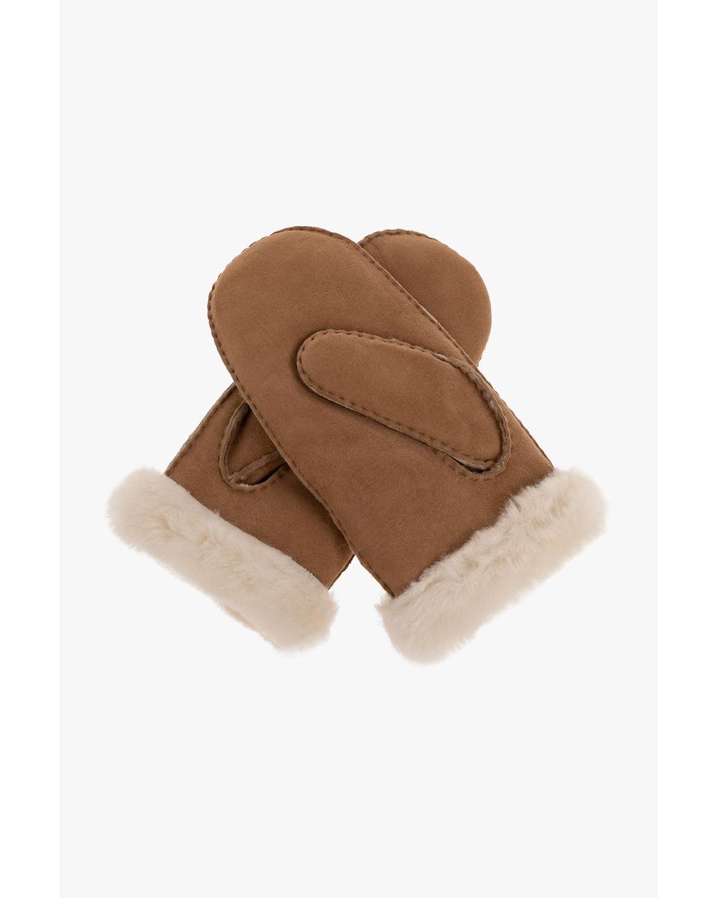 Ugg Brown Gloves With Logo