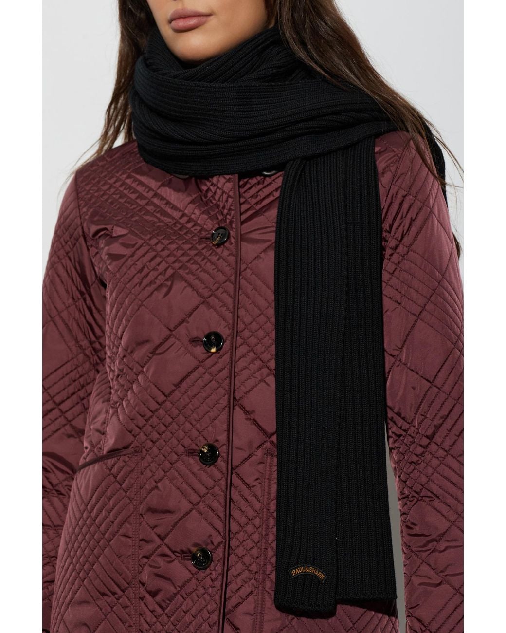 Paul & Shark Black Wool Scarf