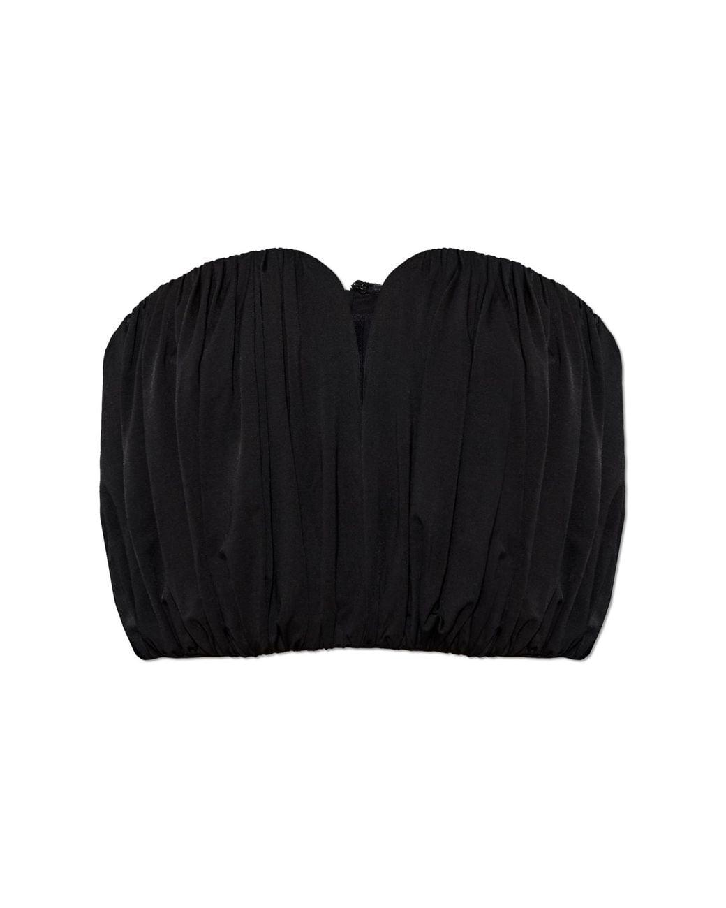 Self-Portrait Black Draped Strapless Top