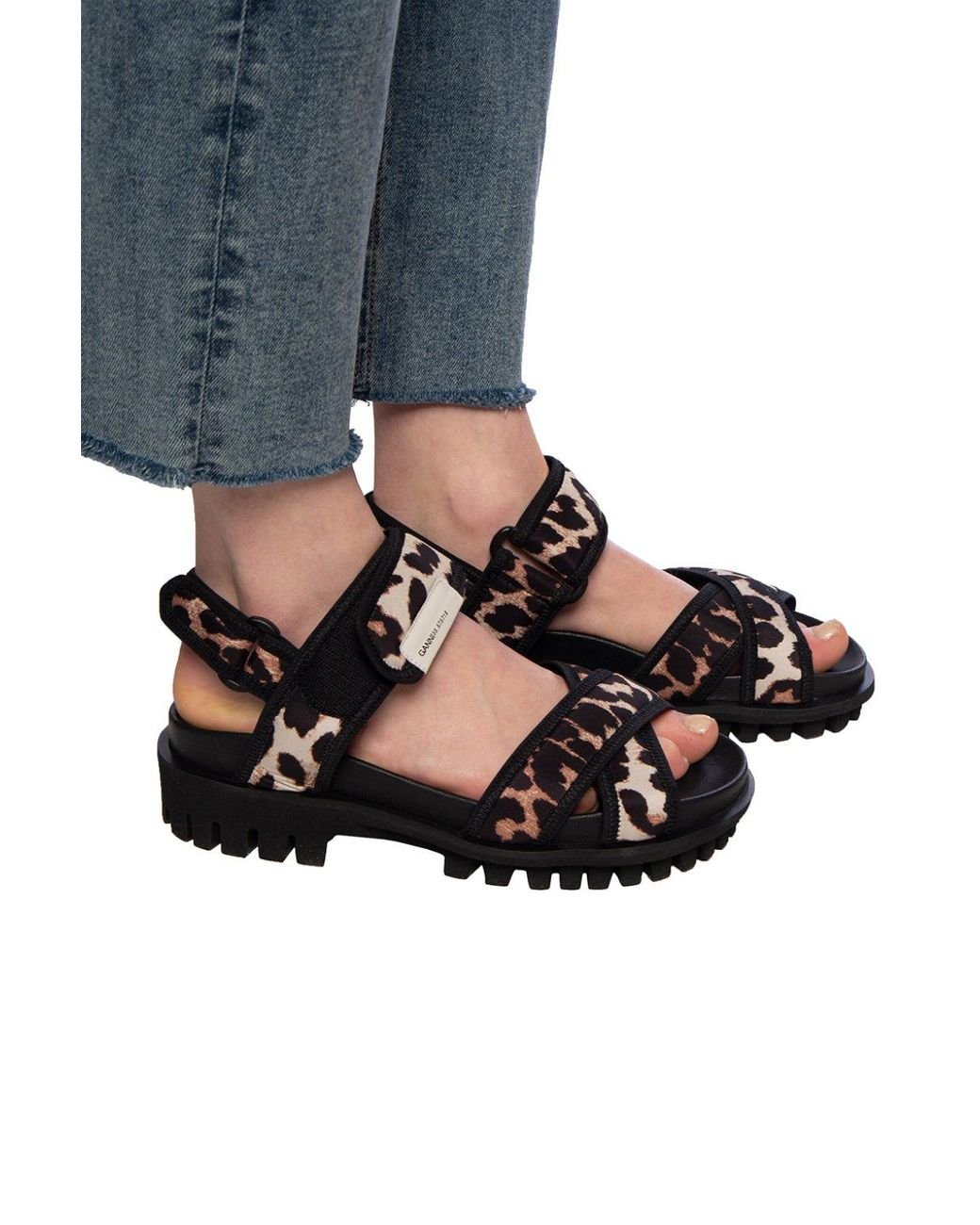 ganni sandals black