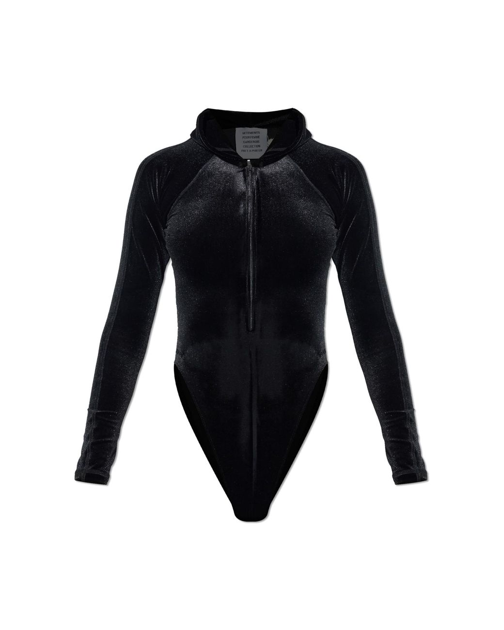 Vetements Blue Velvet Bodysuit With A Hood