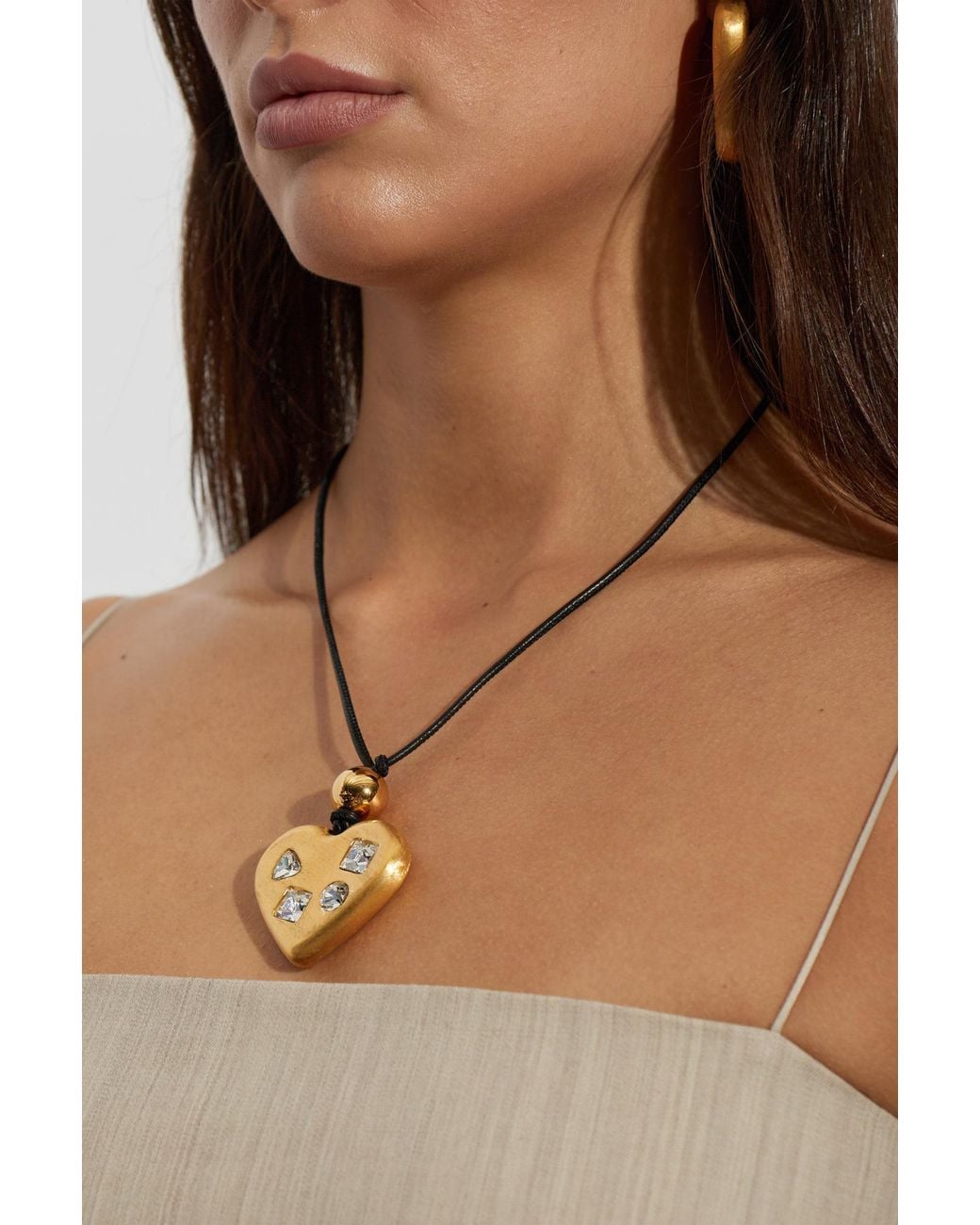 Jacquemus Metallic Heart-Shaped Necklace